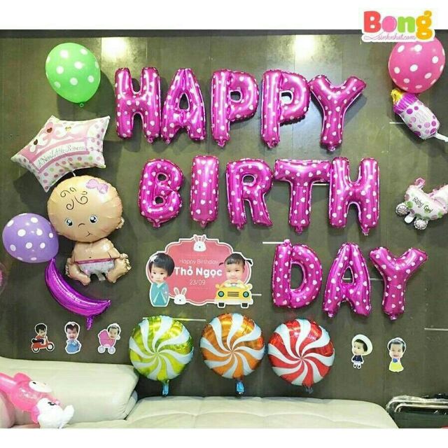 Bộ bóng chữ sinh nhật happy birthday