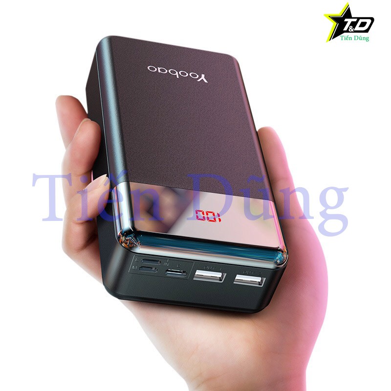 Pin sạc dự phòng 30.000mAh yoobao Công nghệ sạc nhanh 2 chiều PD3.0 (PPS) 18W; 3 cổng vào: micro- USB, Lightning, Type-C