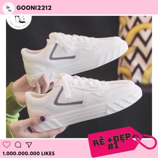 Giày thể thao, giày sneaker màu trắng phản quang kiểu dáng basic thời trang dàng cho nữ (kèm video thật)