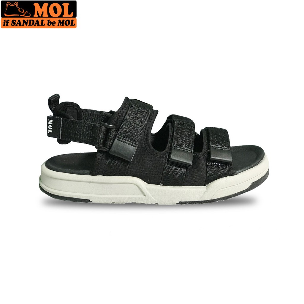 Giày sandal unisex nam nữ 3 quai ngang vải dù có quai hậu tháo rời hiệu MOL mang đi học du lịch MS1802B