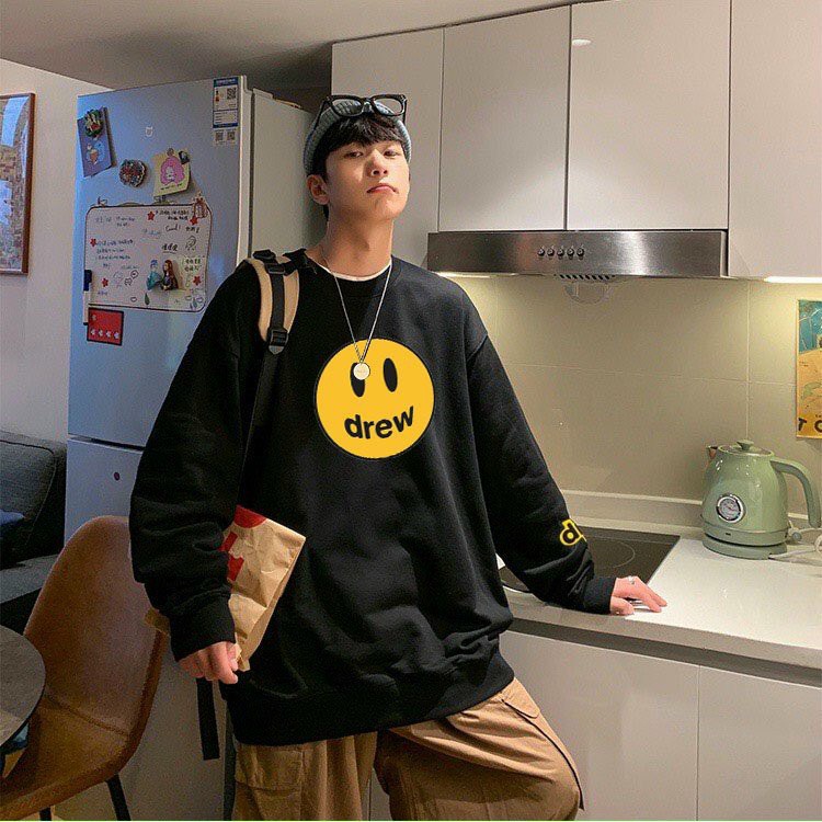 Áo sweater tay dài nam nữ Unisex họa tiết mặt cười Drew chất vải dày dặn mềm mịn siêu hot hit giá rẻ chất lượng