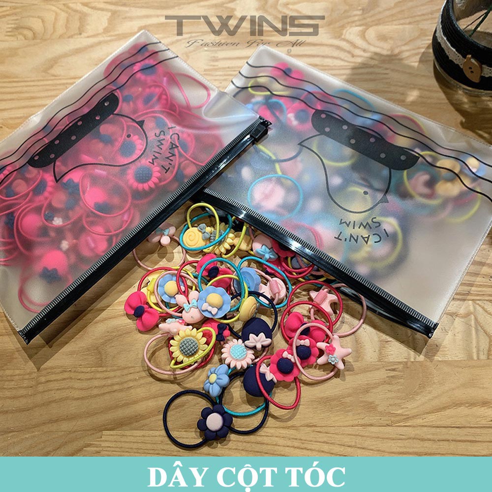 Set 20 dây cột tóc, buộc tóc SD110 nơ dễ thương, cute, xinh đẹp phong cách Hàn Quốc làm phụ kiện tóc cho bé gái