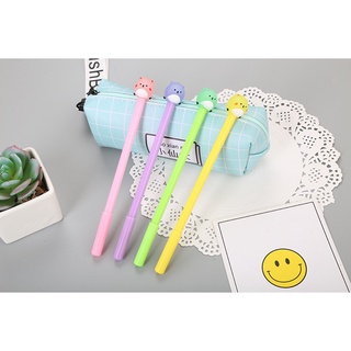 Bút viết mực nước gấu vàng xanh, có 4 màu mực đen, đỏ, xanh, tím Sakura Shop