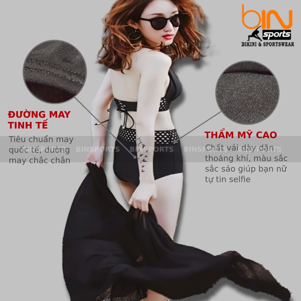 Bikini Nữ Hai Mảnh Phối Lưới Freesize Bin Sports BHV009