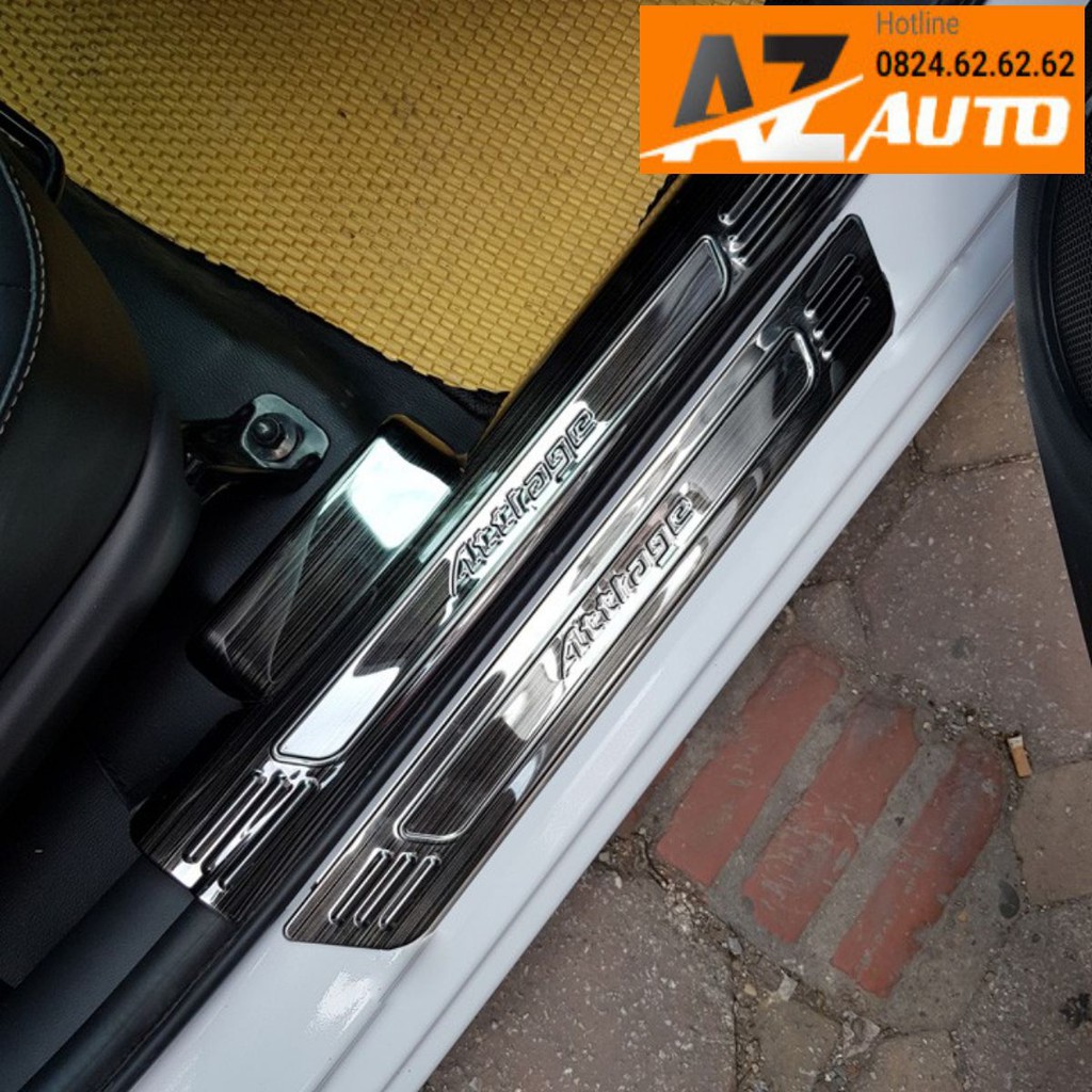 Ốp bậc cửa, nẹp bước chân Mitsubishi Attrage 2016- 2023 mẫu Titan tặng kèm keo trợ dính