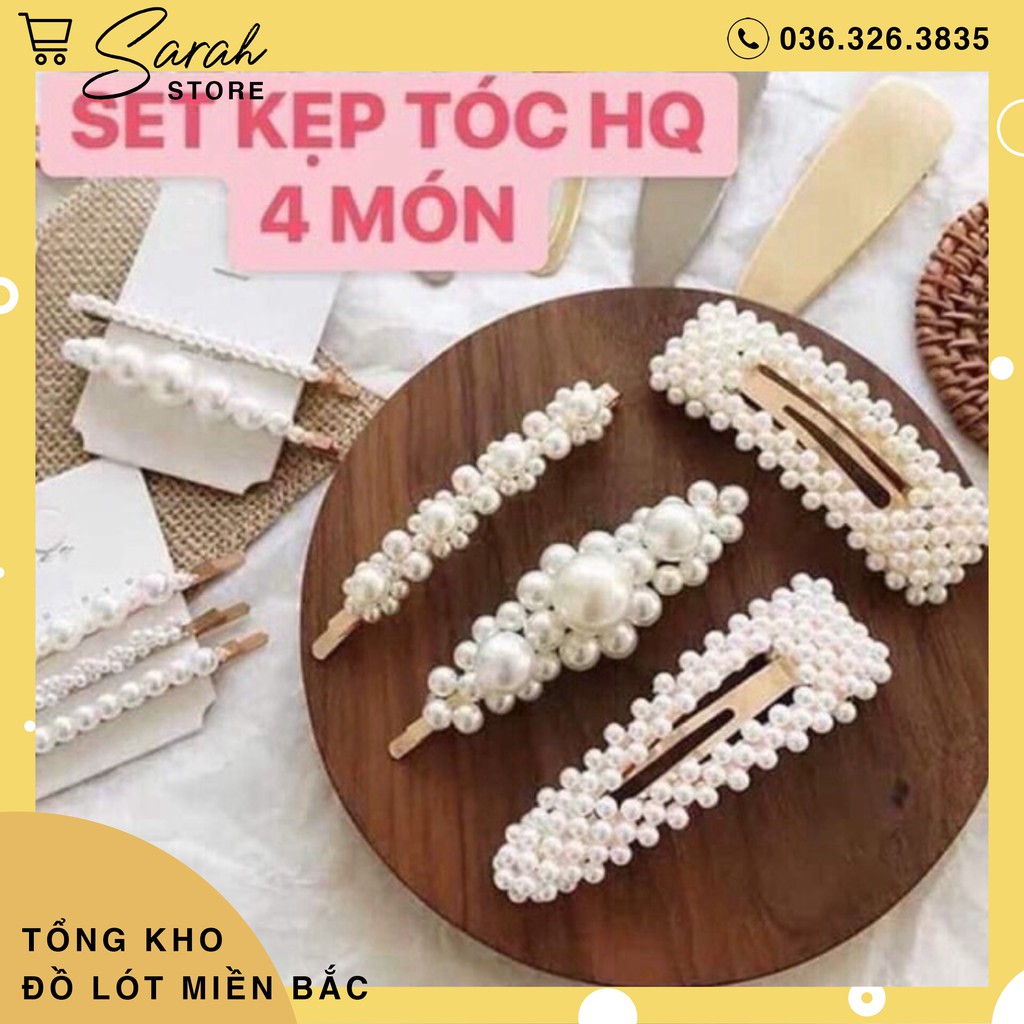 [Có Video] Set 4 kẹp tóc Hàn quốc xinh xắn