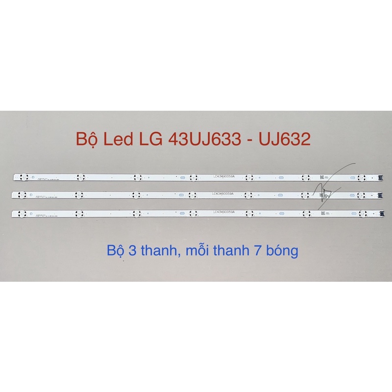 [Mới] Bộ Led Tivi LG 43 UJ633 - UJ632 (3 Thanh)