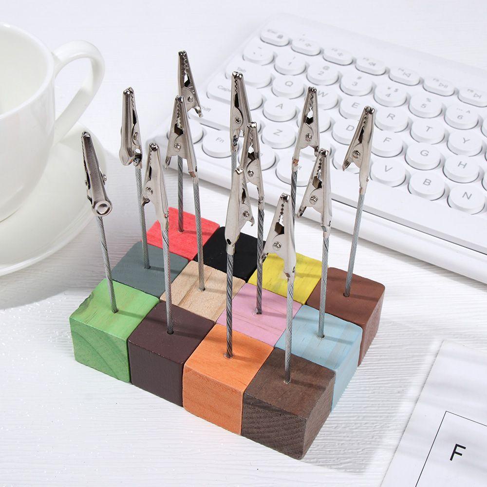 1 Kẹp Giấy / Lời Nhắn Bằng Gỗ Để Bàn Trang Trí Thời Trang