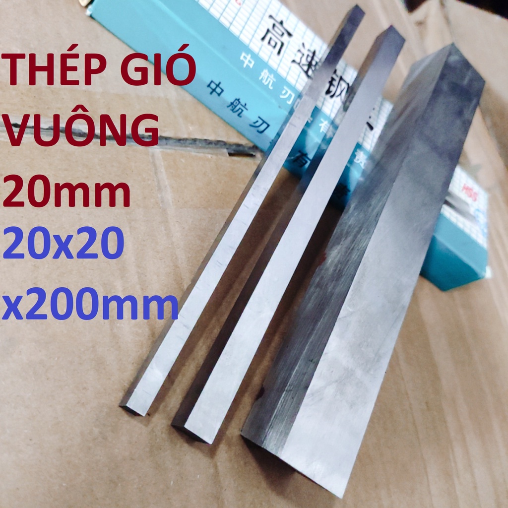 Dao thép gió vuông THDQ 20mm, size 20x20x200mm, hàng phổ thông