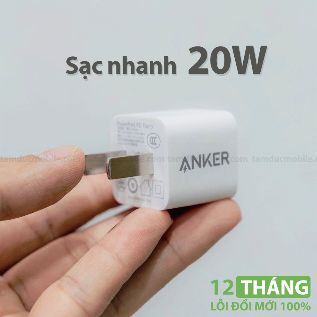 Củ Cốc Sạc Anker III Nano 20W PD A2633 Sạc Nhanh Cho iPhone