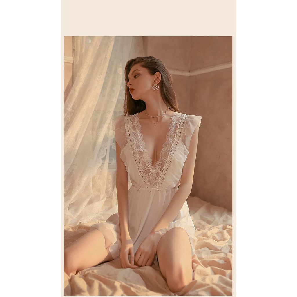 [Q11.HCM] [LL794] Váy ngủ lụa sexy phối ren tặng kèm quần chíp quyến rũ cao cấp - đầm ngủ nữ CÔ CHỦ NHỎ CHUYÊN SỈ
