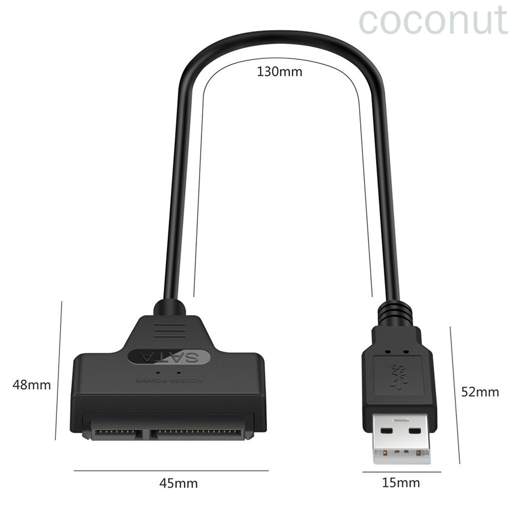 Cáp Chuyển Đổi Ổ Cứng Sata 3 Sang Usb Ssd 2.5 Inch Kèm Usb 2.0 Coconut Tiện Dụng