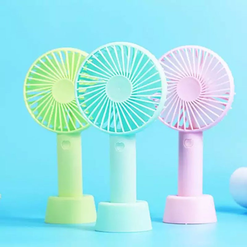 Quạt tích điện pin sạc cầm tay mini Fan gấp gọn có chân đế để bàn
