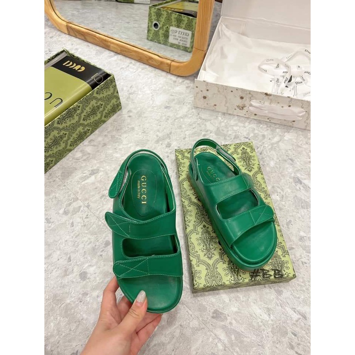 Sandal nữ quai dán trần chỉ đế bánh mì Nguyên hộp hãng cao cấp