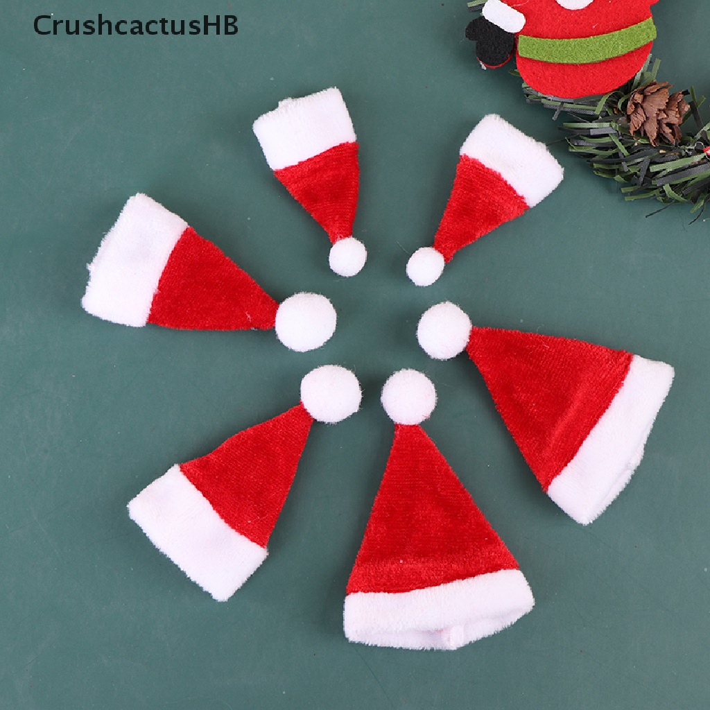 [CrushcactusHB] Set 2 Nón Ông Già Noel Mini Trang Trí Nhà Búp Bê Giáng Sinh Bán Chạy