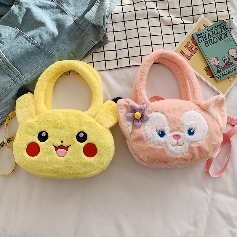 SANRIO Túi đeo chéo hình Pikachu Disney LinaBell nhồi bông dễ thương cho nữ