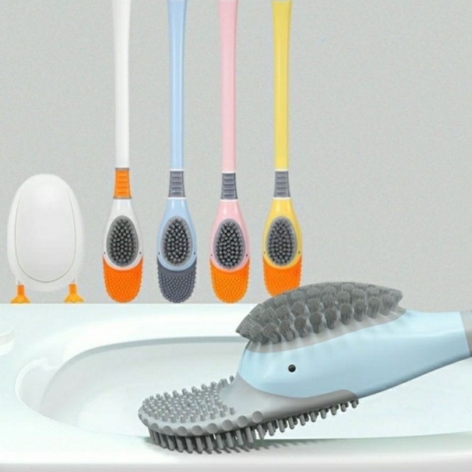 Cọ chà rửa nhà vệ sinh toilet hình con vịt gắn tường silicon