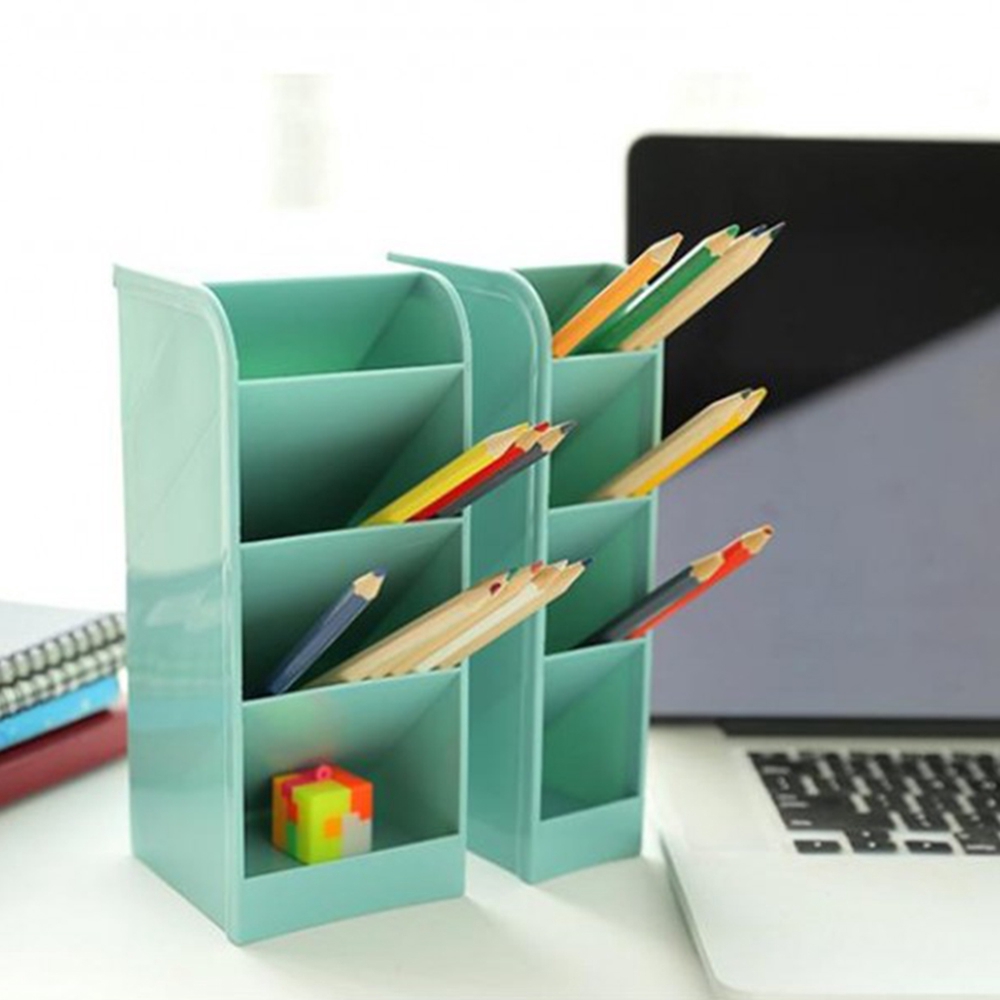 4 Lưới Lưu trữ Mỹ phẩm Lưới phụ Hộp đựng bút Trang điểm Tổ chức để bàn Giá đỡ trong suốt Matte đa chức năng Hộp văn phòng phẩm Đồ dùng văn phòng