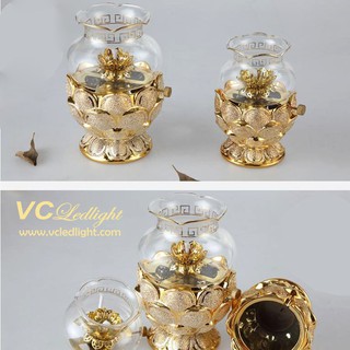 ĐÈN DẦU THỜ ĐÀI SEN