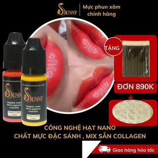 Mực phun xăm hữu cơ SUNNY, Mực xăm hữu cơ chuyên kích màu môi vàng chanh