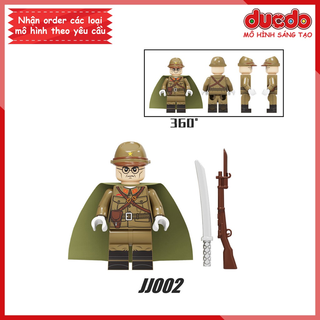 Minifigures lính phát xít Nhật trong chiến tranh thế giới - Đồ chơi Lắp ghép Xếp hình Mô hình Mini WW2 JJ001 005