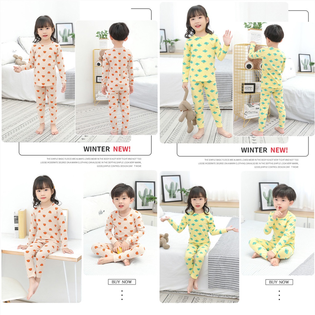 Bộ Đồ Ngủ Pijama Tay Dài Dễ Thương Cho Bé 100-160cm