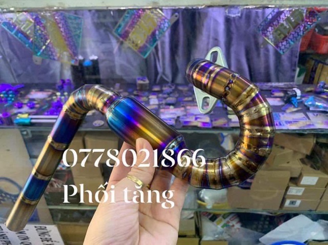 Cổ bầu hơi titanium 100%, cổ xoắn bầu hơi cho dream , sirus , future mập , wave lớn ,nhỏ pô bô