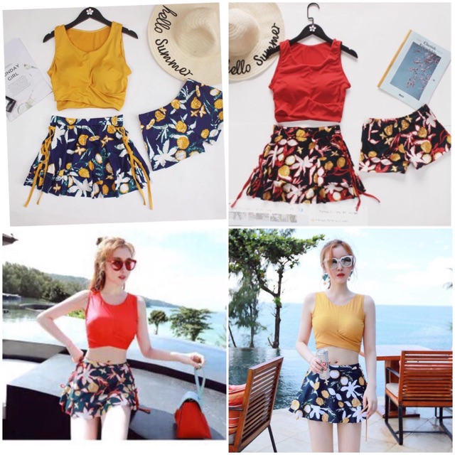 Bán Sỉ Set bộ bơi 3 mảnh(áo+chân váy+quần)