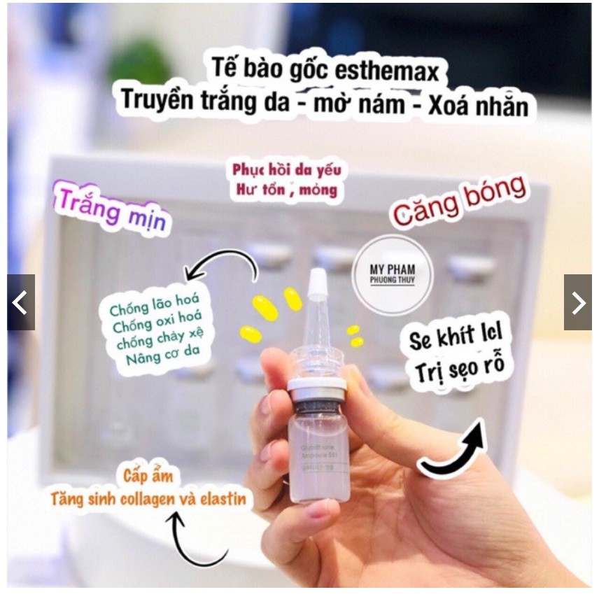 Tế bào gốc truyền trắng glutathione esthemax chính hãng hàn quốc