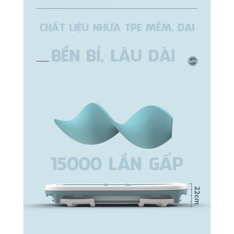 Bồn tắm nằm gấp gọn xếp góc silicone massage xông hơi size lớn Legaxi