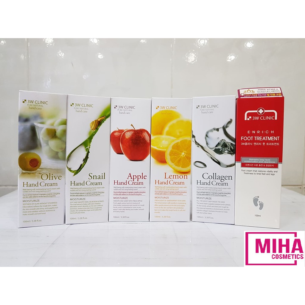 Kem Dưỡng Da Tay Chân 3W CLINIC 100ml Hàn Quốc