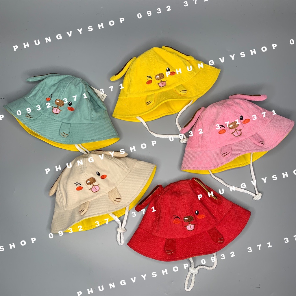 Bé 1-2.5 Tuổi/ Vòng đầu 49cm- Mũ tai bèo vành cực dễ thương BO BÉ CÚN NHÁY- Nón bucket