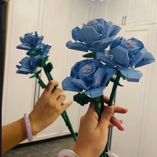 Đồ chơi lắp ráp mô hình hoa hồng xanh -jk26311