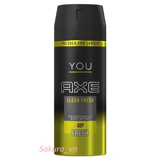 Xịt khử mùi axe clean fresh 150ml