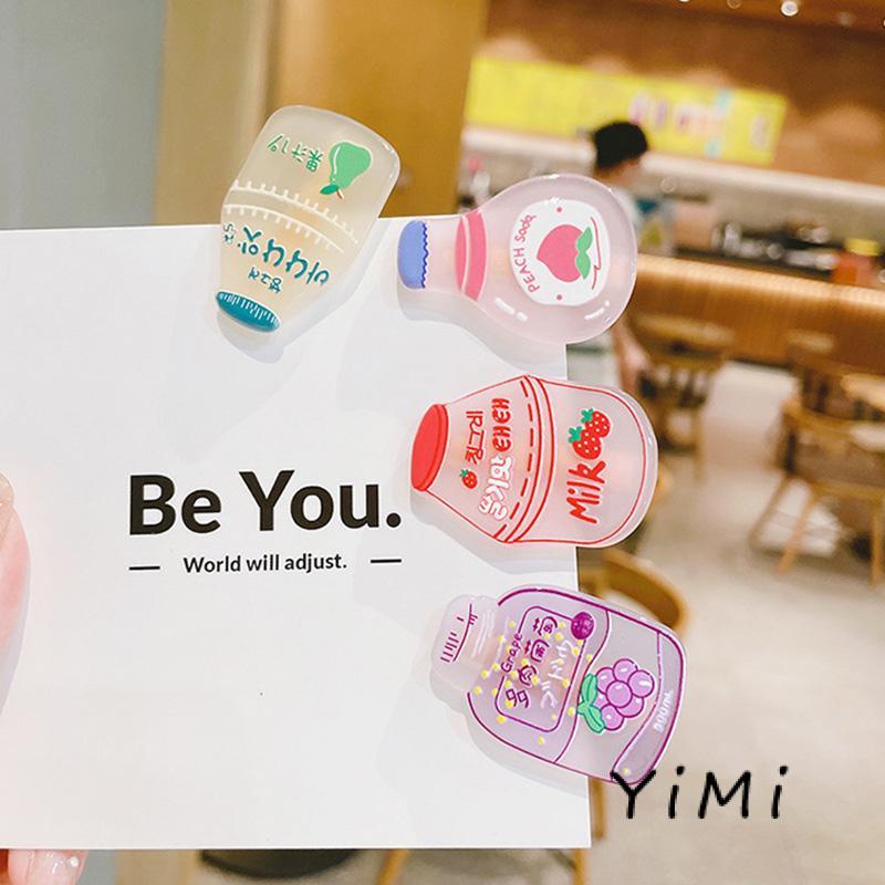 Kẹp Tóc Hình Bình Trà Sữa / Nước Ép Hoạt Hình Dễ Thương Cho Bé Gái