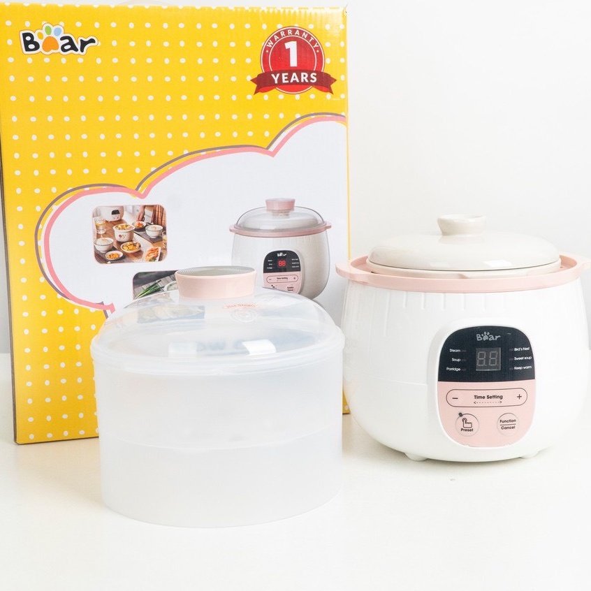 Nồi Nấu Cháo Cho Bé, Nồi Nấu Cháo Chậm Bear 0,8L Bản Quốc Tế Bảo Hàng 18 Tháng