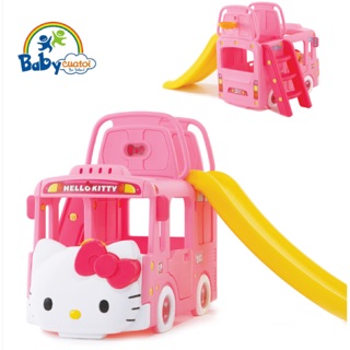 Thanh lý cầu trượt bể bóng hàn quốc xe Bus hello kitty 3 trong 1