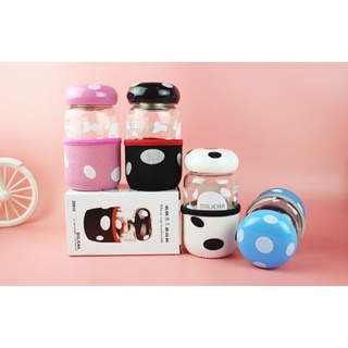 Bình thủy tinh Bolicha 300ml hình nấm có vỏ bọc