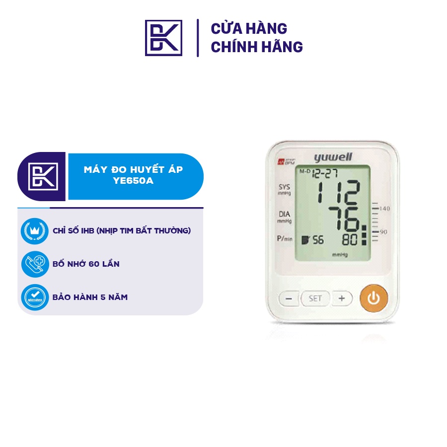 Máy Đo Huyết Áp Bắp Tay Yuwell YE650A Chính Hãng