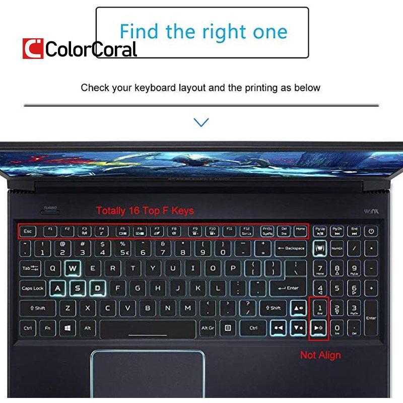 Tấm phủ bàn phím 2020 2019 Acer Predator Helios 300 PH315-52 PH317-53 15.6" 17.3" Acer Nitro 5 AN515-43 AN715-51/52