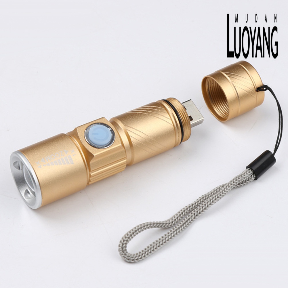 Đèn Pin Mini Cầm Tay Cổng Sạc USB Tiện Lợi Dành Cho Cắm Trại