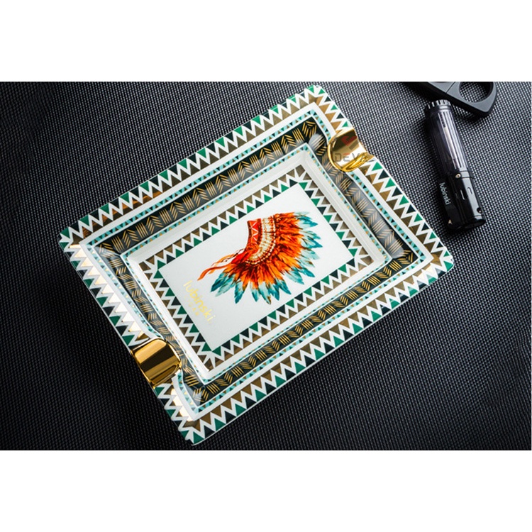 { HÀNG CHÍNH HÃNG } Gạt Tàn Cigar Sứ Lubinski  YJA20016 Cao Cấp Họa Tiết Hoa Văn Sang Trọng