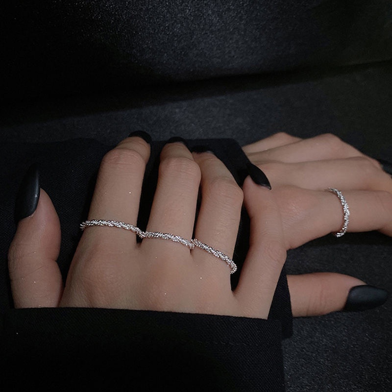 Nhẫn mạ bạc long lanh phong cách Hàn Quốc thời trang dành cho nữ