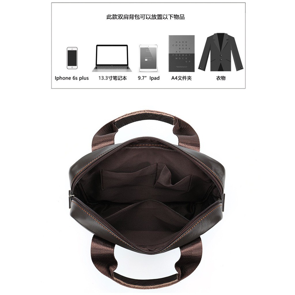 Túi đeo chéo nam da bò 100% cao cấp T15 túi đựng ipad 30.5x26x6cm (Nâu) | BigBuy360 - bigbuy360.vn