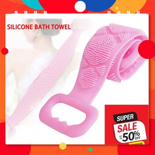 Dây đai chà lưng 2 mặt đa năng dụng cụ bằng silicon kỳ cọ massage tẩy da chết khi tắm