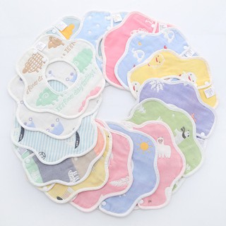 Yếm tròn- Yếm ăn dặm vải xô 2 mặt 100% cotton