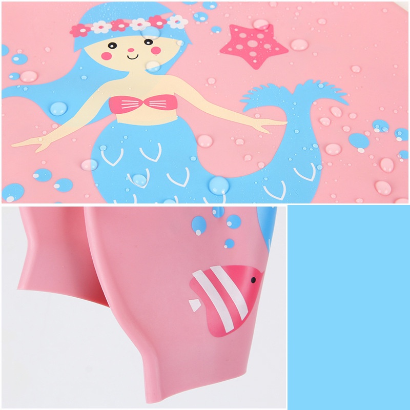 Mũ Bơi Trẻ Em Chất Liệu Silicone Cao Cấp Mềm Mại - Chống Nước Bảo Vệ Tóc, Co Giãn Ôm Gọn Đầu Bé, Họa Tiết Siêu Kute