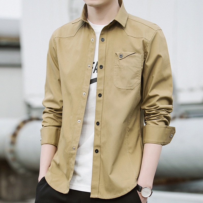 Áo Khoác Sơ Mi Denim Phong Cách Quân Đội Cho Nam Size M-6XL