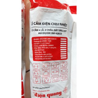 Ổ cắm điện Điện Quang ECO đỏ đen