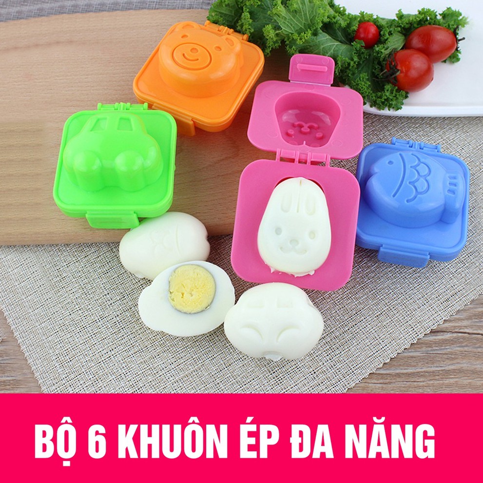 Khuôn ép bánh cơm trứng hình siêu ngộ nghĩnh 6 kiểu dáng giao ngẫu nhiên